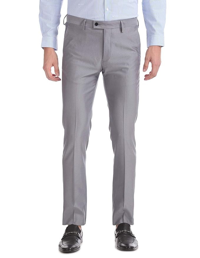 Buy Arrow Slim Fit Patterned Trousers at Amazon.in