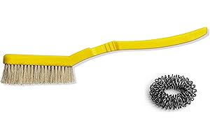 FOOTLESS BIRD Rock Climbing & Bouldering Brush, Ergonomic, High Density Wild Boar's Thick Hair Bristles, 100% Recyclable, Strong Outdoor & Indoor FREE Spiky Ring