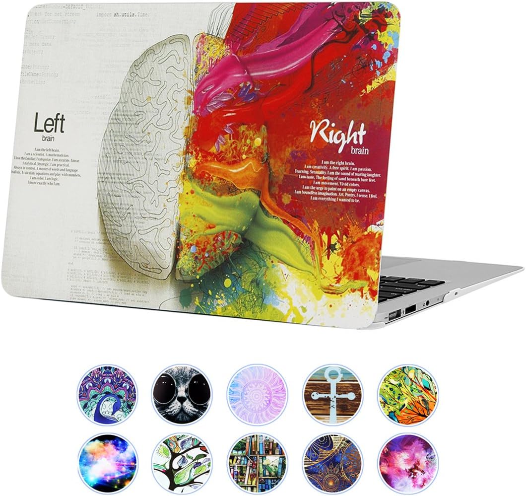 AUSMIX MacBook Retina 12 Inch Case, Creative Stylish Cool Design Cover Hard Plastic Rubberized PC Shell for Macbook 12 Inch with Retina Display (Model: A1534) - Left & Right Brain