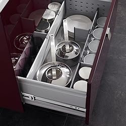LONTAN 2 Pairs Silver Drawer Slides 16 Inch Side