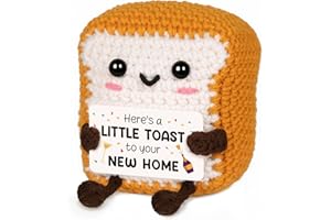 Glydein A Little Toast to Your New Home - Mini Handmade Crochet Toast, Funny Housewarming Gifts New Home New Apartment, House Warming Gifts New House for Women Men Friend