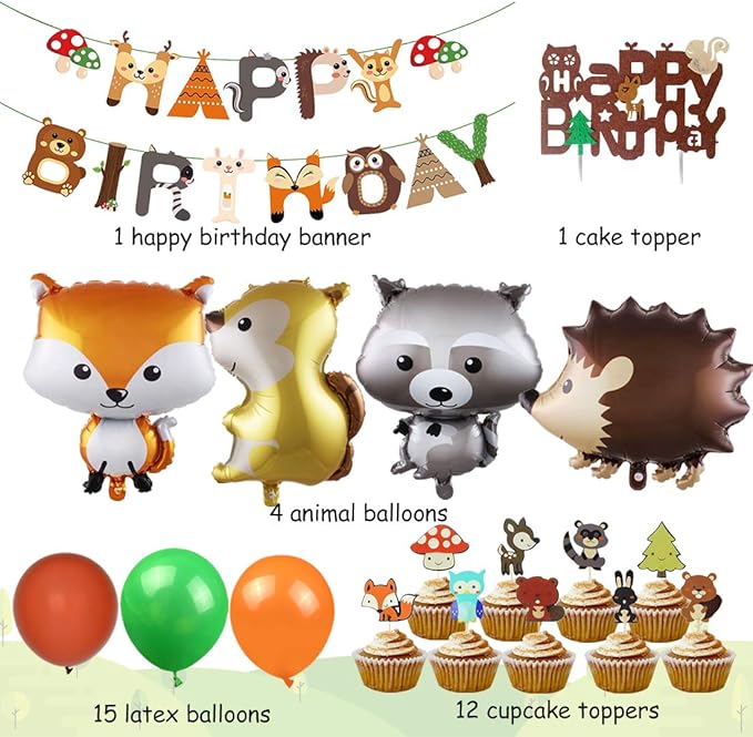 Fournitures De Loisirs Creatifs Bannieres Ensemble De 2 Woodland Party Supplies Banniere Anniversaire Animaux Banniere Animaux Woodland gd In
