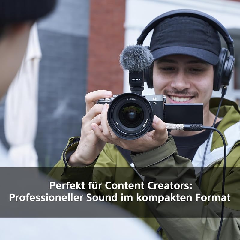 ECM-B10, Kabelloses Shotgun Mikrofon, Rauschunterdrückung, einfache Bedienung, Ideal für Kameras, Interviews, Vlogs, Content Kreation, Streaming