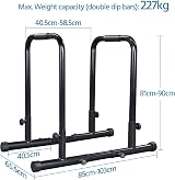 Yaheetech Dip Bars Station Pull Up Bars Heavy Duty Steel 500lbs Capacity view 2