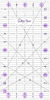 The Quilted Bear Quilting Rulers 6x12 Transparent Non-Slip Acrylic with 30 45 view 1