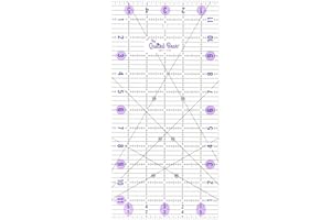 The Quilted Bear Quilting Rulers - Transparent Acrylic Non Slip Quilting, Patchwork & Sewing Ruler with Clear Black Lines & 3
