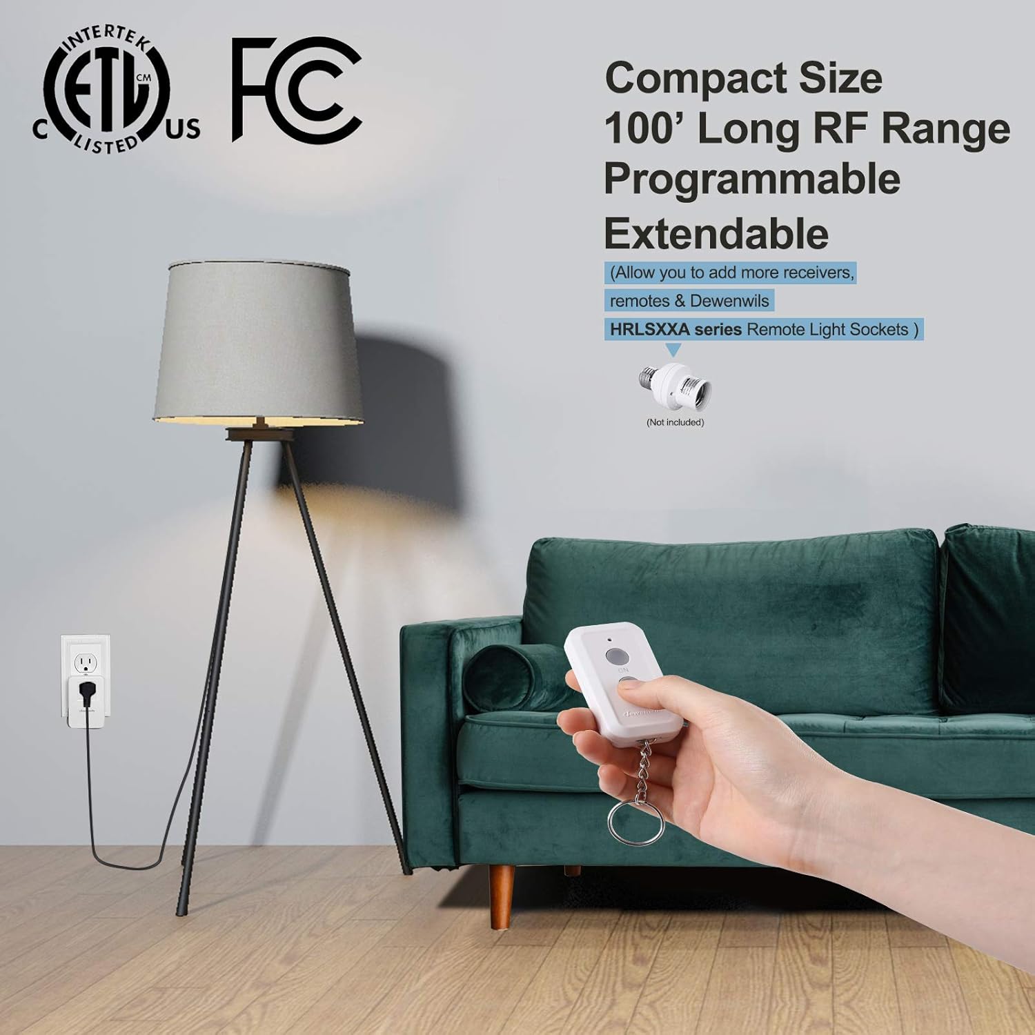 DEWENWILS Indoor Remote Control Outlet, Expandable Remote Light Switch Kit, Wireless On Off Power Switch, 100ft RF Range, Compact Design, White: Industrial & Scientific