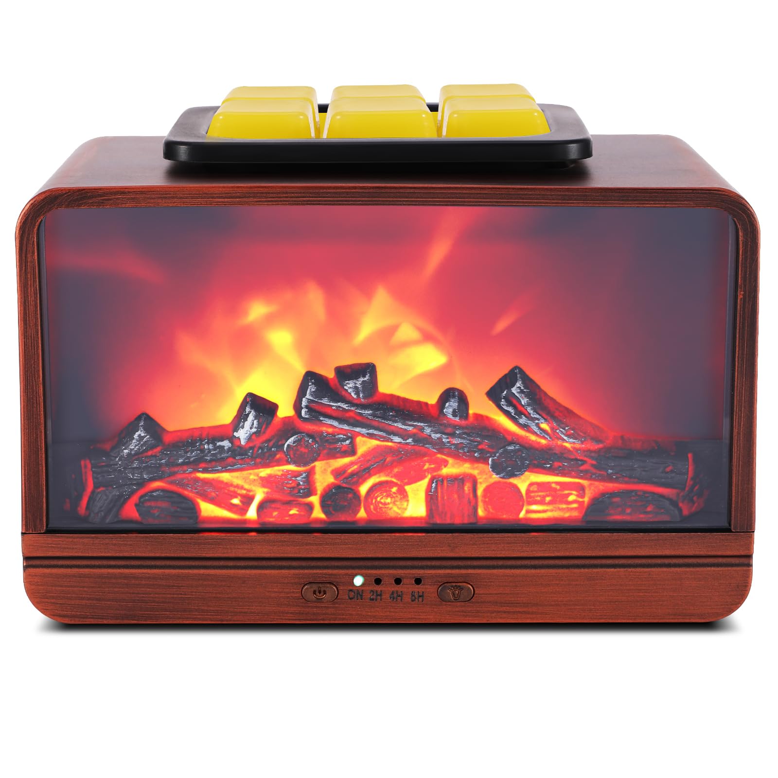 Electric Wax Melt Warmer - Dynamic Flame Fireplace Wax Melt Burners with 4 Timer & 3 Brightness, Wax Warmer for Scented Wax Cubes or Essential Oil, Home Office Gifts & Decor