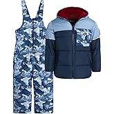 iXtreme Boys Snowsuit Set - 2 Piece Polar Fleece Lined Weather Resistant Insulated Ski Jacket & Snow Bibs Overalls for Boys, Size 6, Dark Navy Blue