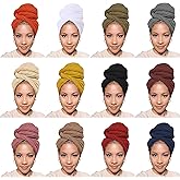 PWEOUKE Head Wraps for Black Women African Head Wrap Lightweight for Women Long Plain Turban Hair Scarf Scarves