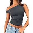 Trendy Queen Womens Summer Off The Shoulder Tops Going Out T Shirts Crop Tank Top Fashion Clothes Spring Outfits 2025