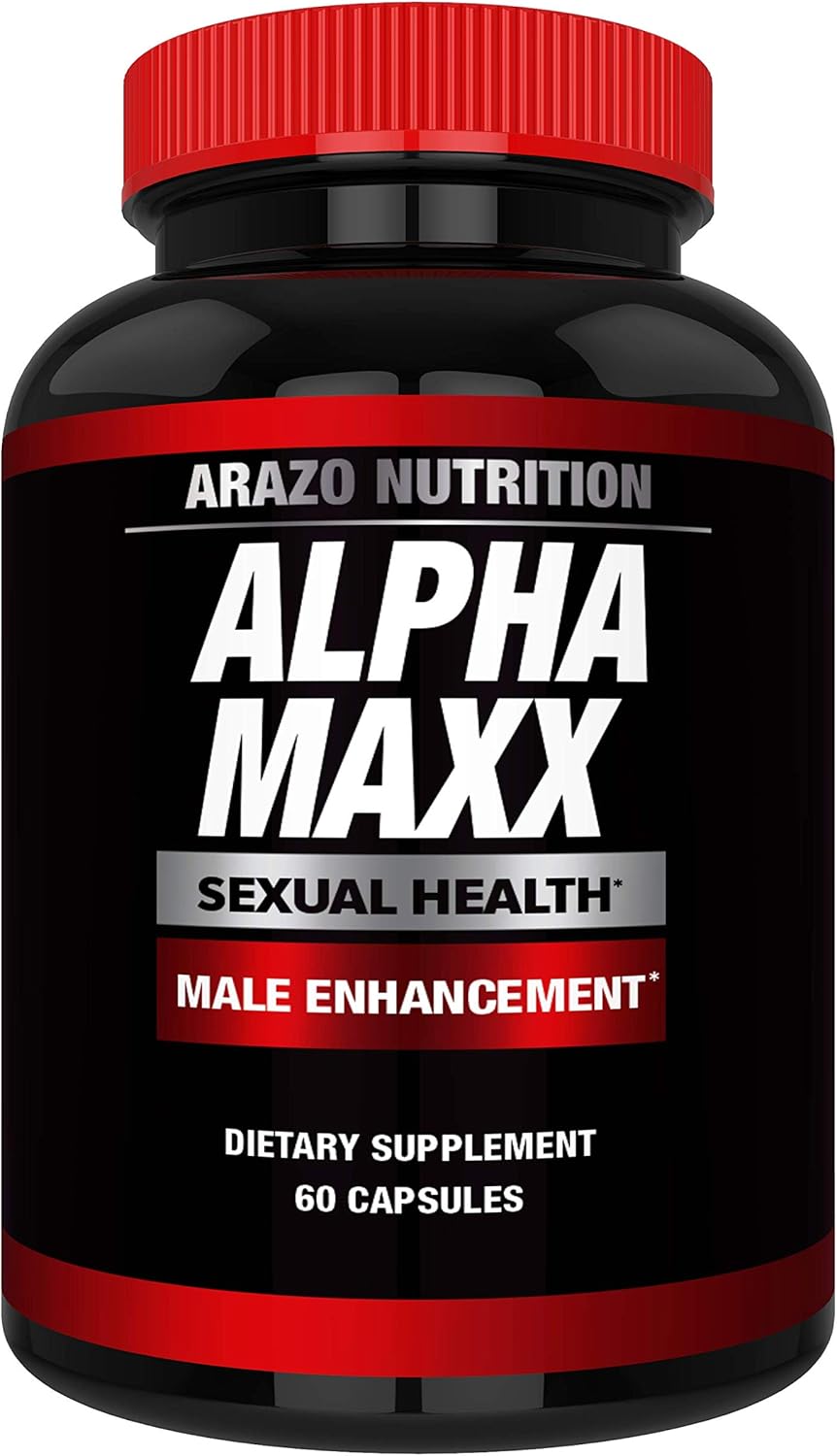 AlphaMAXX Male Enhancement Supplement - Ginseng, Muira Puama, Tribulus - 60 Herbal Pill - Arazo Nutrition: Health & Personal Care