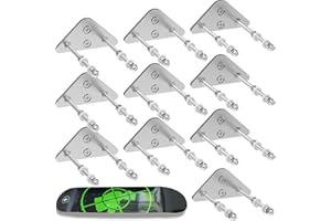 FAMIRON 10 Pack Skateboard Wall Mount, Aluminum Skateboard Wall Hanger, Skateboard Floating Deck Display Racks Stand, Skateboard Storage Hanger, for Skateboard Deck Display and Storage