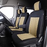 TOYOUN Van Seat Covers Universal Fit 2+1 Beige Driver Passenger view 2