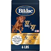 Bil-Jac 30/20 Performance Dry Dog Food for Active Dogs | Chicken, 6 lb | Fuel Your Active Dog with 30% Protein, 20% Fat &amp; Fresh Chicken to Support Sustained Energy, Strength &amp; Recovery
