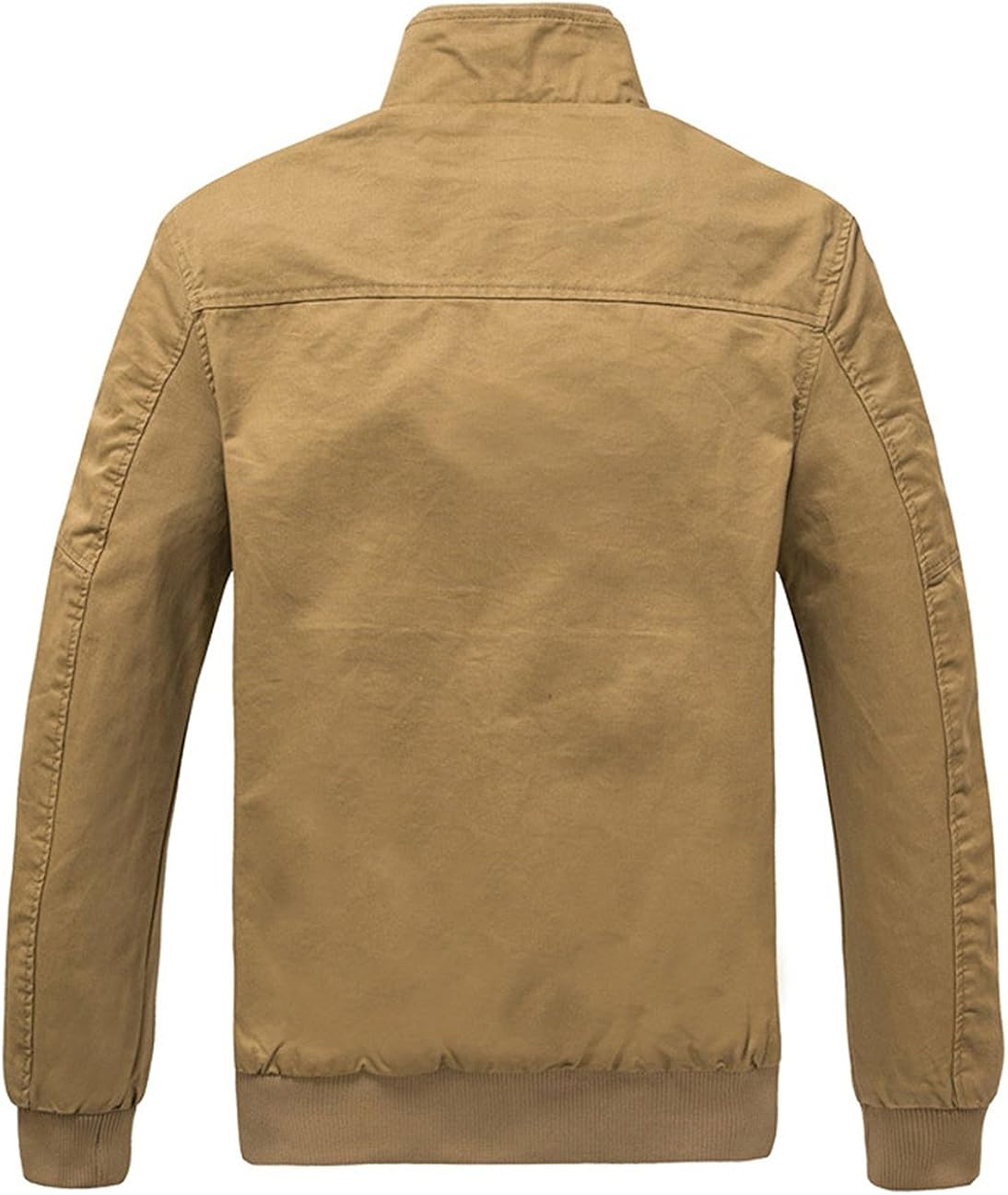 Youhan Mens Casual Fitted Stand Collar Cotton Jacket with Shoulder Straps