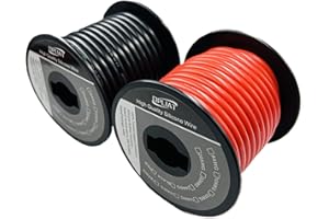 OPLIAT 10 Gauge Wire【Red 25ft + Black 25ft】 High Temp Silicone Wire 200 degree C - Ultra Flexible 10 AWG Stranded Tinned Copper Wire for Battery Cable, Automotive, Inverter, RC Car, Solar Panel