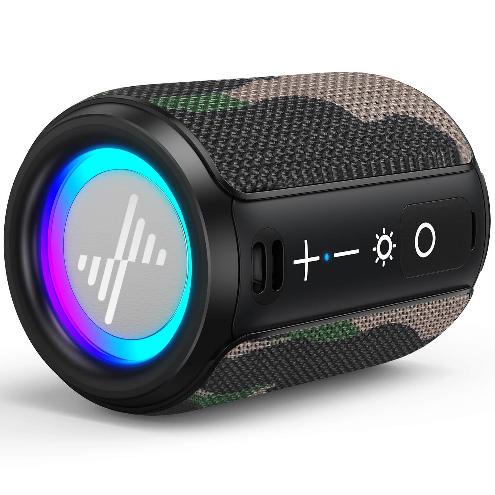 Photo 1 of LENRUE Small Portable Bluetooth Speaker with Lights, TWS Stereo Surround Sound, Type C Powered, Bluetooth 5.3, TF Card Input