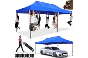 COBIZI 10x20 Pop Up Heavy Duty Canopy Tent with 4 Sandbags, Commercial Pop Up Tent for Parties All Weather Waterproof and UV 50+ Wedding Tent with Roller Bag, Outdoor Gazebo for Patio