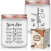 Risnoae Christian Gifts for Women Faith - Christian Spiritual Christmas Gifts, Catholic Inspirational Prayer Blessed Religious Candle Gift for Mom, Friends, Sister, Girls - Bible Verse Baptism Gift