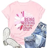 NEWKA Breast Cancer Shirts for Women Sunflower Pink Ribbons T-Shirt Breast Cancer Awareness Tee Tops