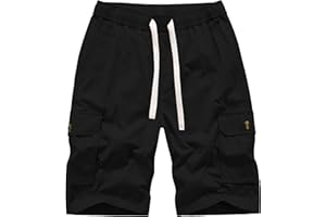 VtuAOL Women's Cargo Shorts Elastic Waist Comfy Cotton Loose Fit Shorts