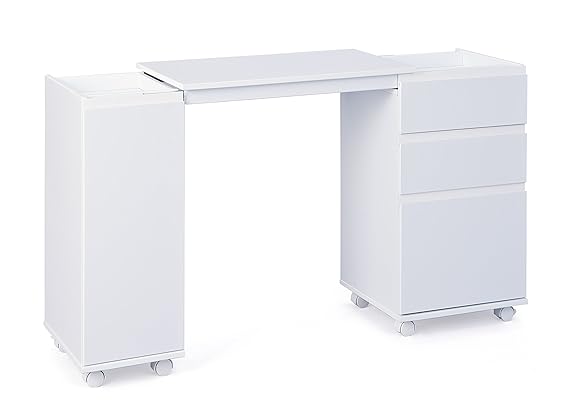 Inter Link Laptoptisch Nähmaschinentisch Computertisch Büromöbel Arbeitstisch Basteltisch Hobbytisch MDF Weiss