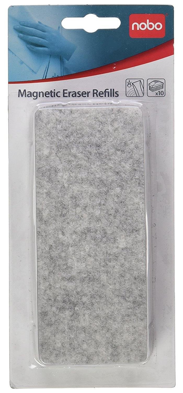 Nobo Easypeel Drywipe Eraser, Pack Includes 10 Peelable Felt Pads, White, 34533944