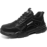 JSTDOIT Steel Toe Shoes for Men Puncture Proof Indestructible Industry Construction Work Shoes Lightweight Comfortable Breathable Steel Toe Safety Sneakers Black