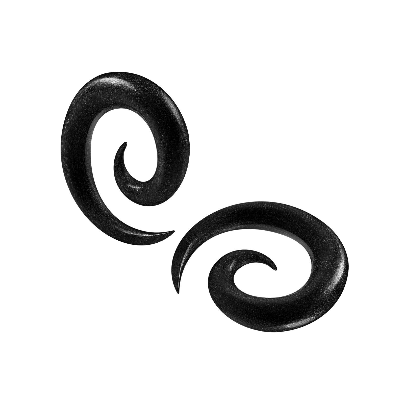 BanaVega 2PCS Wood 0g 8mm Flesh Areng spiral coil Taper Ear Plug Gauge Stretching Expander Earring Piercing Jewellery 5332