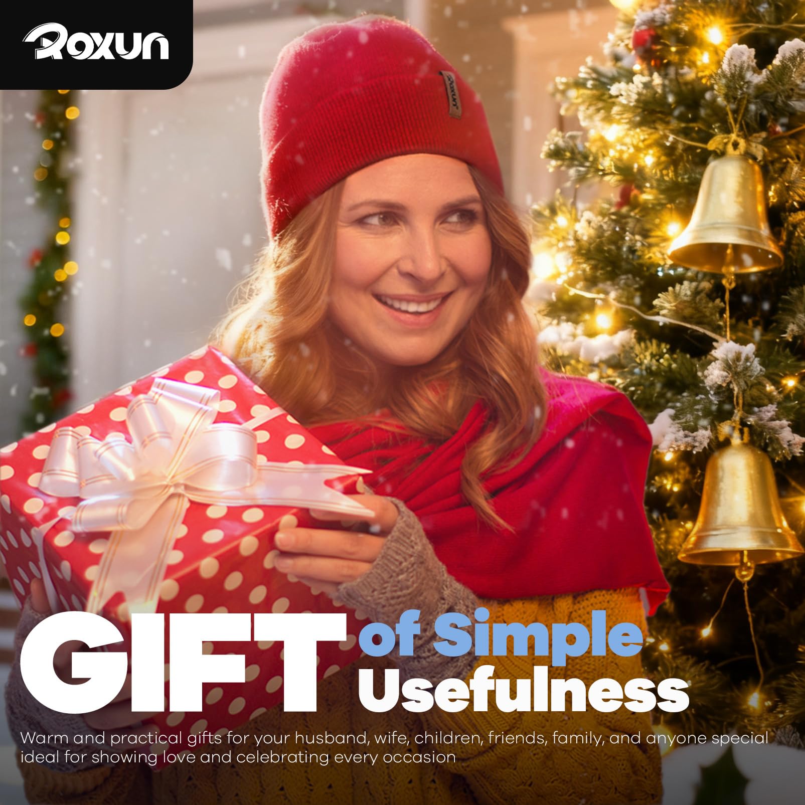 ROXUN Beanie for Men/Women Knit Cuffed Soft Warm Winter Hat Unisex Stocking Cap