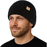 TOP-EX PolarWool™ 100% Merino Wool Beanie Hat for Men Women - Warm Soft Knit Winter Hat for Large Heads Hiking Running
