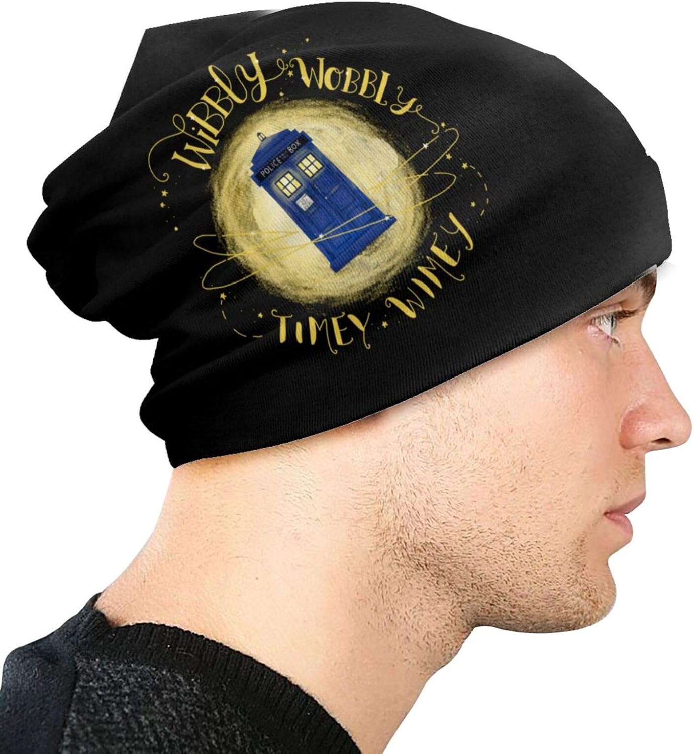 Wibbly Wobbly Timey Wimey Adult Knit Hat Casual Beanie