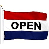 G128 Open Flag | 3x5 Ft | LiteWeave Series Printed 100D Polyester | Commercial Business Flag, Vibrant Colors, Brass Grommets