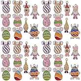 Sailanzi 20pcs Alloy enamel Easter series polka dot egg stripe pattern Pendant Jewelry Making DIY Keychain Earrings Pendant Various Design Charms for Jewelry Making Bracelets Necklace (SN644)