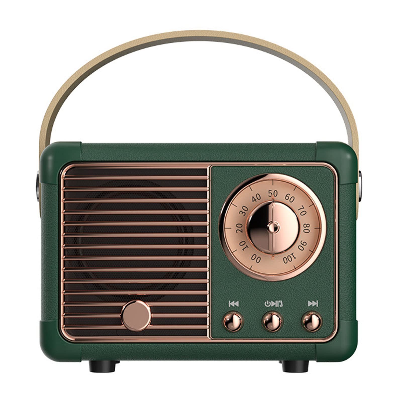 Luckyu Retro Bluetooth Speaker, Vintage Speaker with Old Fashioned Classic Style,Loud Volume, Bluetooth 5.0 Wireless Connection, Support TF Card, U Disk and AUX Audio Input (Green)