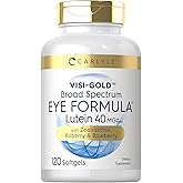 Carlyle Eye Health Supplement | 120 Softgels | with Lutein 40mg, Zeaxanthin, Bilberry and Blueberry | Broad Spectrum Eye Support Vitamins | Non-GMO, Gluten Free Formula