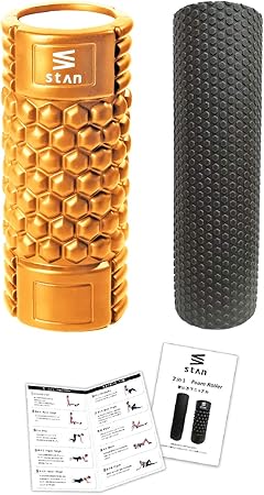 Amazon Stan フォームローラー セット 筋膜リリース トリガーポイント ストレッチ ローラー ヨガポール オレンジ Stʌn フォームローラー