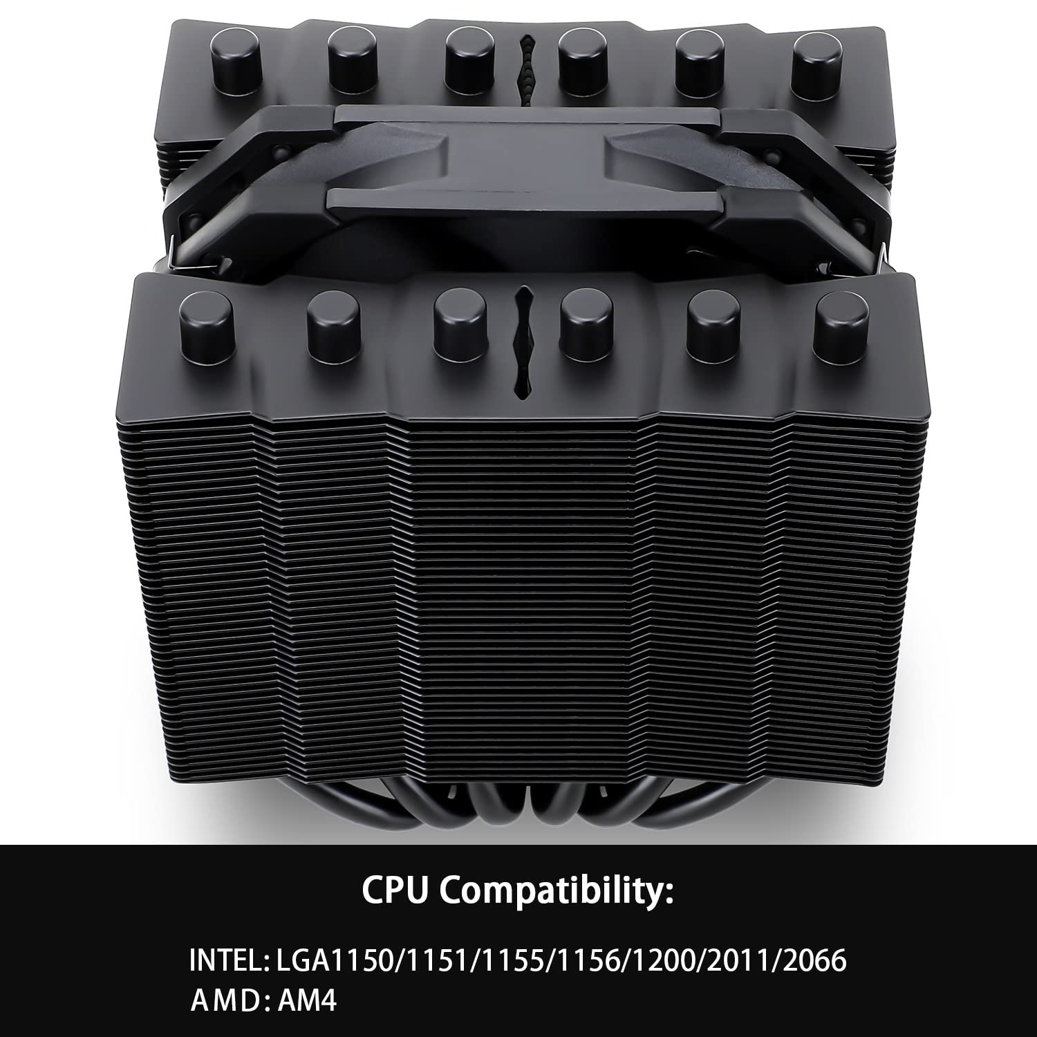 Silver Soul 135 Black Dual Tower CPU Air Cooler, 6x6mm Heat Pipes, TL-D12PRO PWM Fan, Aluminium Heatsink Cover, AGHP Technology, for AMD AM4/Intel 1700/1150/1151/1200/2011/2066/AM5