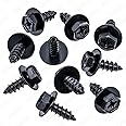 Rexka 10pcs Bumper Cover Mud Guard Rocker Molding Screw Bolt for 90159-60498 Tacoma,Tundra,Highlander, RAV4, ES,GS,is,LS,RX