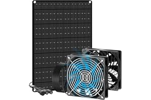 WECOOL Solar Powered Exhaust Fan for Chicken Coop, Solar Powered Dual Fans for Intake & Exhaust Air, High-speed Low Noise Solar Exhaust Fan for Chicken Coop, Shed, Greenhouse, Dog House