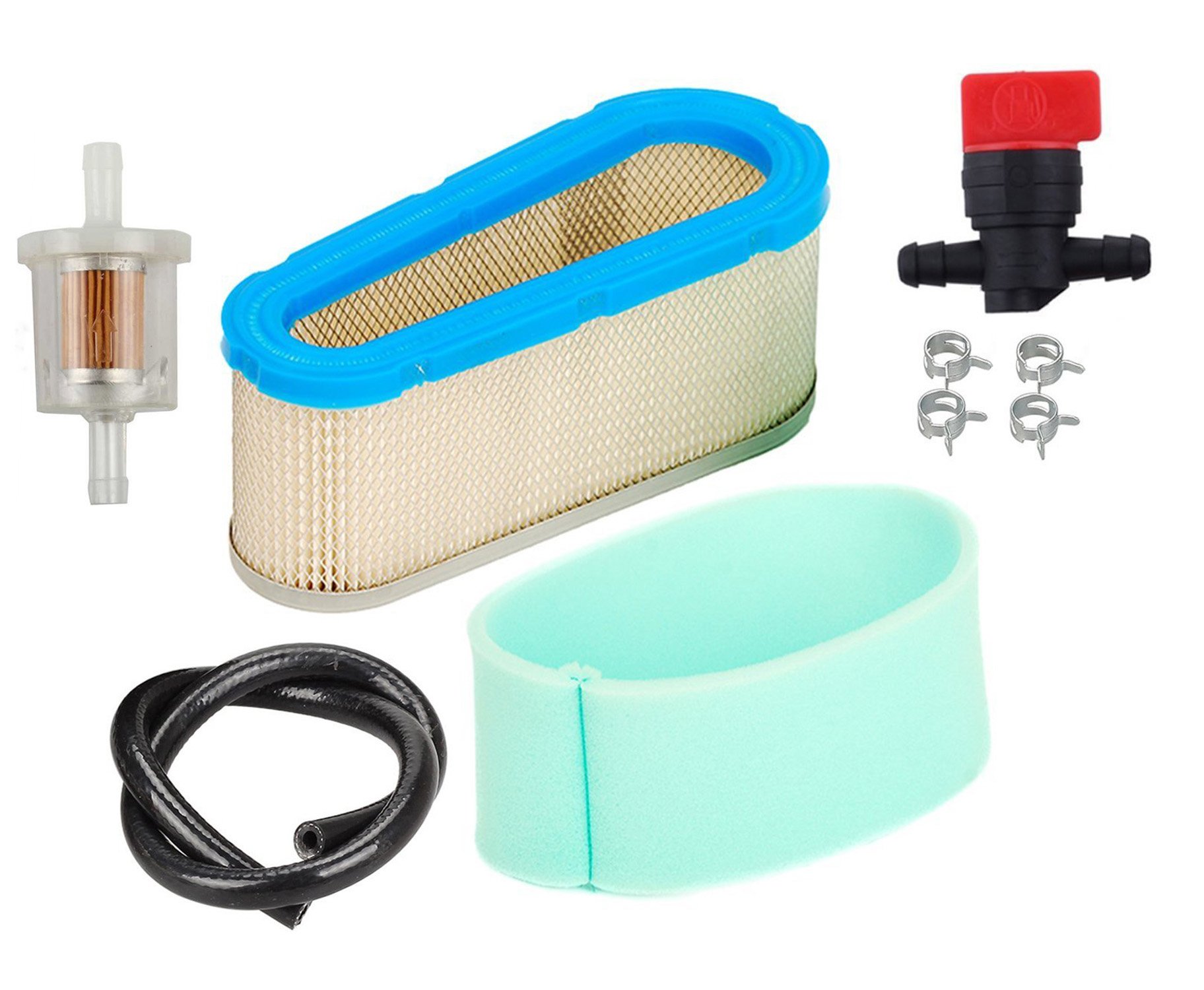 OxoxO Air Filter Pre Filter With Shut Off Valve Fuel Filter Fuel Line Compatible with Tecumseh OHV125 OHV130 OHV120 Compatible with 36356 36357