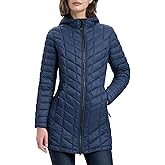 33,000ft Women's Long Puffer Jacket with Hood, Lightweight Warm Puffy Quilted Winter Coats