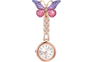 OIDEA Nurse Watches for Women: Butterfly Brooch Nurse Watch Easy to Read Clip On Fob Watch