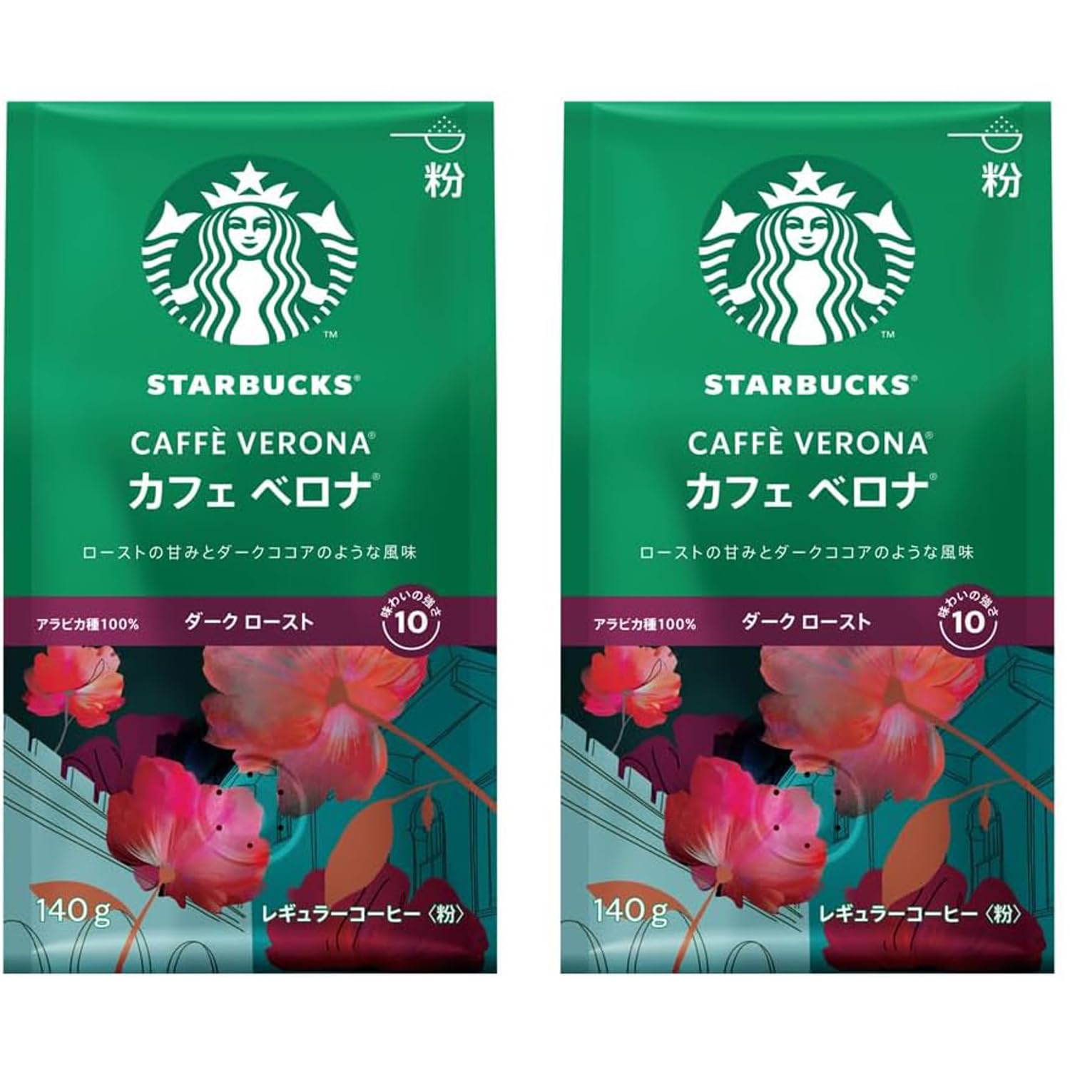 スターバックス コーヒー カフェ ベロナ 140g×2袋,粉,レギュラーコーヒー,ダーク ロースト商品画像