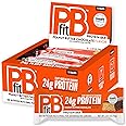 PBfit Peanut Butter Chocolate Protein Bars, 24g Protein, Gluten Free, Vegan, Plant-Based 40-30-30 Macros, 2.47 Oz (Pack of 12)