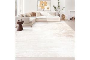 MXSANYOO Area Rugs 8x10 Living Room: Washable Rug Modern Abstract Large Rugs Soft Non Slip Neutral Rug Stain Resistant Indoor Carpet for Bedroom Kitchen Dining Room Table Nursery Home Office Rugs(Beige,8'x10')