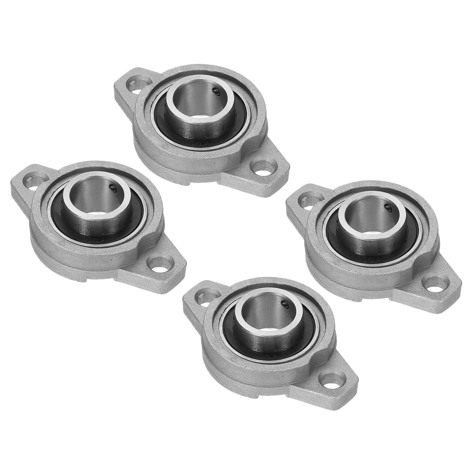 Photo 1 of PATIKIL Pillow Block Bearing 11/16" / 17mm Bore, 4 Pcs Zinc Alloy Steel Mounted Flange Pillow Block Self Alignment Insert Bearings Bore Ball Housing for Machinery Power