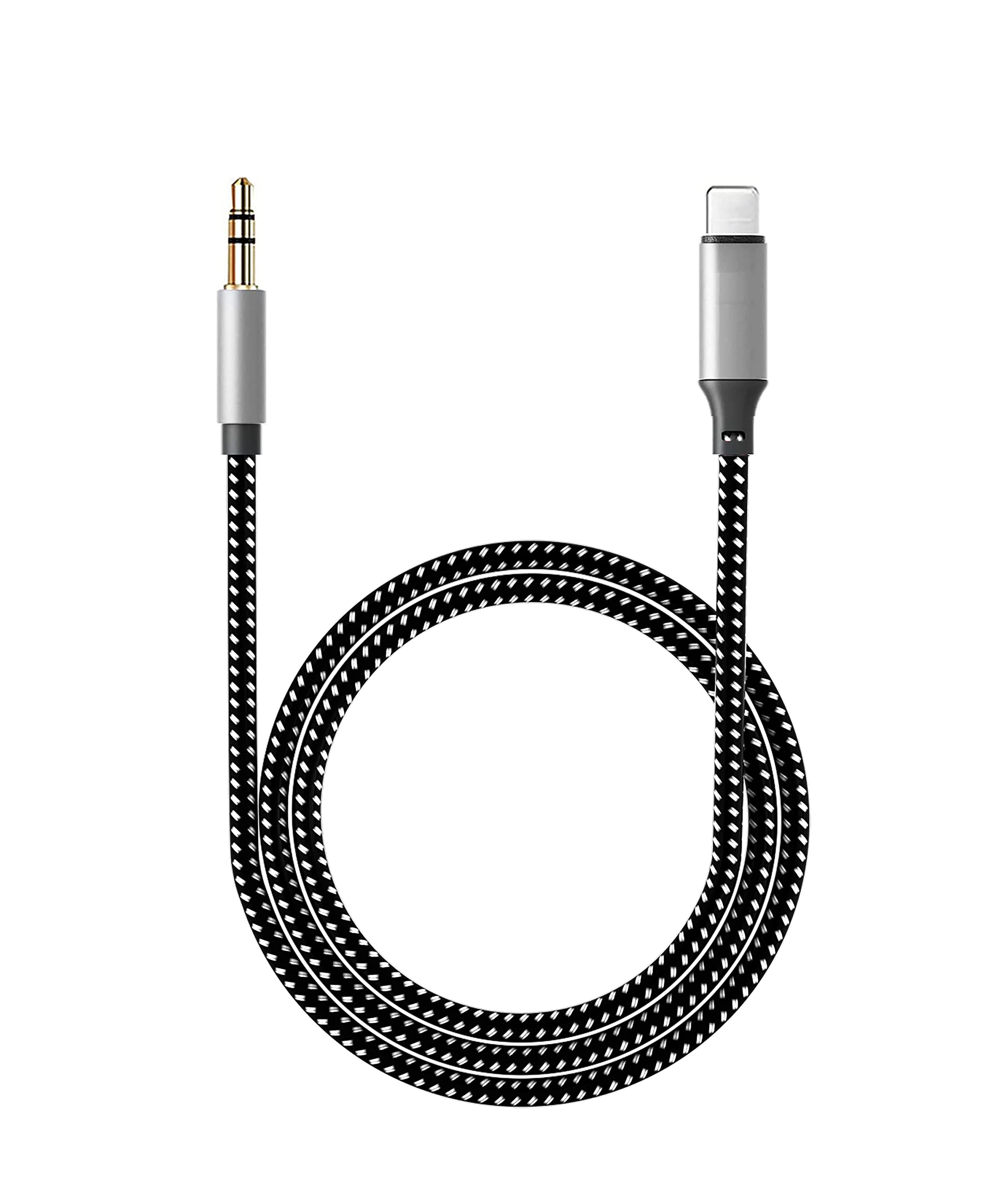 Jiadouaux Aux Cable for iPhone in Car 3.5mm Aux Cord Aux lead Compatible with iPhone Works for Car Stereo (Silver)