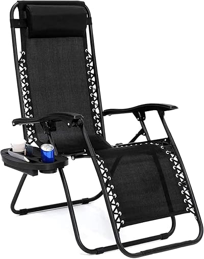 Aspect Zero Gravity Lounger Chair Outdoor Folding Reclining Sunlounger Black